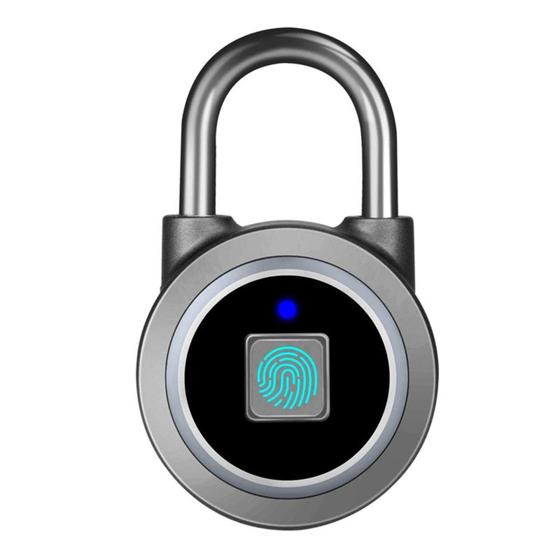 MEGAFEIS Fingerprint Padlock, Bluetooth Lock, Mobile APP, MEGAFEIS Smart Padlock with Keyless Biometric, Water Resistant, Suitable for Gym, Sports, Bike, School, Locker and Storage(Grey) - Image 1